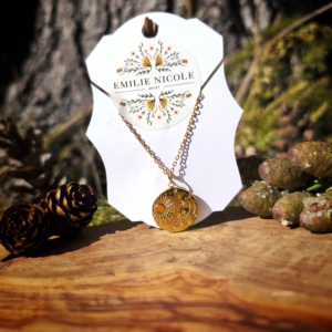 Stainless Steel Minimalist Pendant w/ Sun, Moon, & Stars | Modern Mystic Collection | EmilieNicole.com