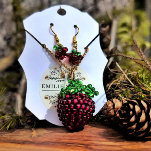 Delicious Red Raspberry Pendant & Earrings Set | Wildwood Collection | EmilieNicole.com